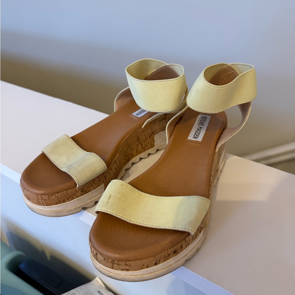 Steve Madden Yellow Platform Sandals